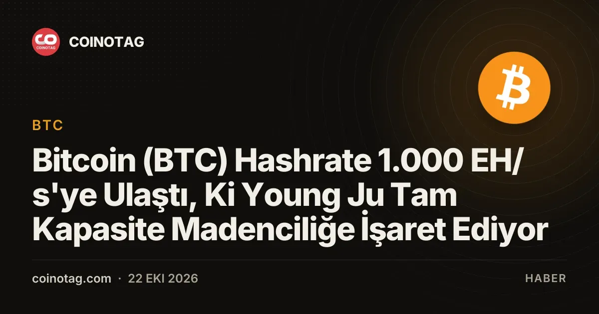 Bitcoin hashrate 1.000 EH/s ve 140,58 T zorlukla yeni bir rekora imza atti