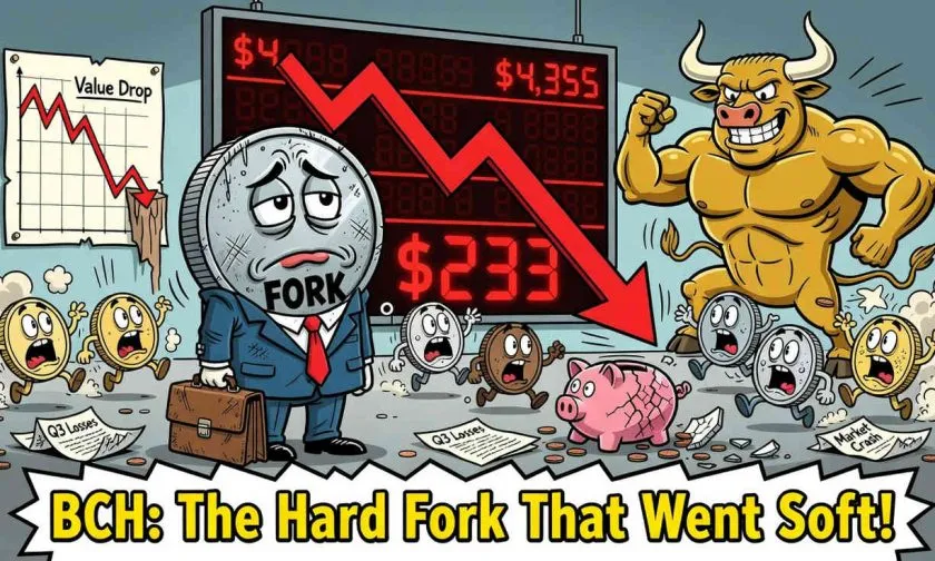 BCH se desploma un 4,06% hasta USD $233,53 ante la evaporación del volumen en el mercado de altcoins