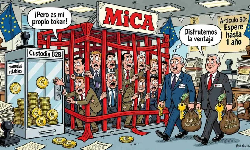 MiCA deja a 14 emisores de stablecoins en Europa excluidos de custodiar sus propios tokens